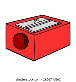 pencil sharpener vector illustration,
isolated on white background.top view