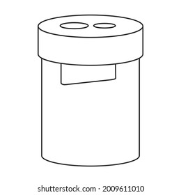 Pencil sharpener vector outline icon. Vector illustration sharpen blade on white background. Isolated outline illustration icon of pencil sharpener.