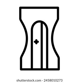 Pencil Sharpner Vector Line Icon Design