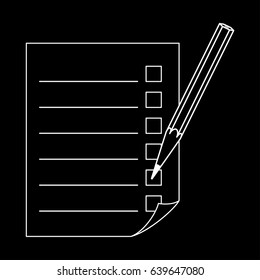 Pencil and a sheet with a list.
