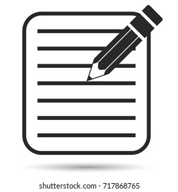 Pencil with a sheet of paper. Vector illustration