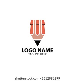 pencil shop logo design vector