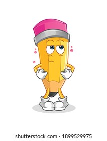 vector tímido del lápiz. personaje de caricatura