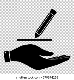 Pencil sign. Flat style icon vector illustration.