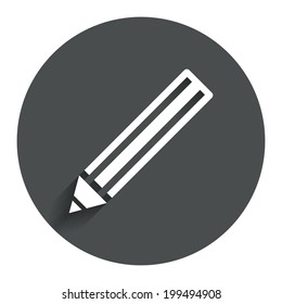 Pencil sign icon. Edit content button. Circle flat button with shadow. Modern UI website navigation. Vector