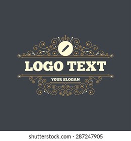 Pencil sign icon. Edit content button. Flourishes calligraphic ornament. Vector