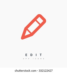 Pencil sign icon. Edit content button. Line vector icon for websites and mobile minimalistic flat design. Collection modern trend concept design style illustration symbol