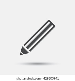Pencil sign icon. Edit content button. Flat edit web icon on white background. Vector