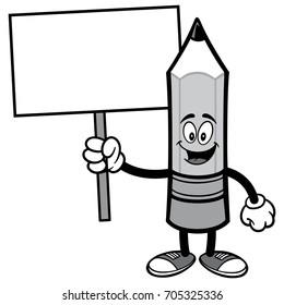 Pencil with Sign Illustration