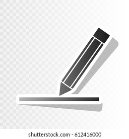 Pencil sign illustration. Vector. Blackish icon on transparent background with transition.