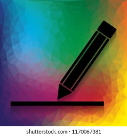 Pencil sign illustration. Vector. Flat style black icon on white.
