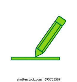 Pencil sign illustration. Vector. Lemon scribble icon on white background. Isolated