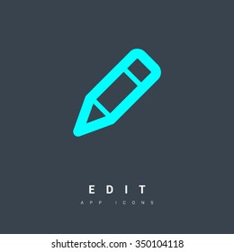 Pencil sign isolated minimal icon. Edit content line vector icon for websites and mobile minimalistic flat design. 