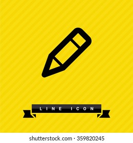 Pencil sign isolated minimal icon. Edit content line vector icon for websites and mobile minimalistic flat design. 