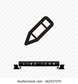 Pencil sign isolated minimal icon. Edit content line vector icon for websites and mobile minimalistic flat design.