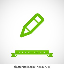 Pencil sign isolated minimal icon. Edit content line vector icon for websites and mobile minimalistic flat design.