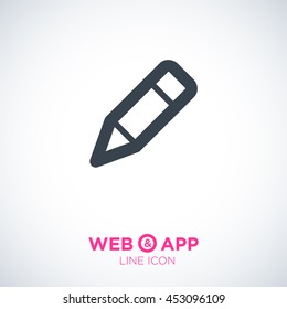 Pencil sign isolated minimal icon.