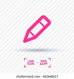 Pencil sign isolated minimal icon. Edit content line vector icon for websites and mobile minimalistic flat design.