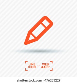 Pencil sign isolated minimal icon. Edit content line vector icon for websites and mobile minimalistic flat design.