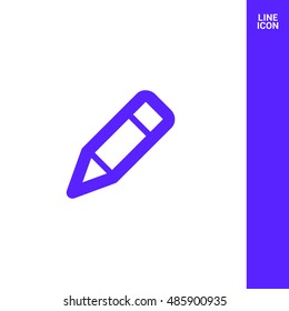 Pencil sign isolated minimal icon. Edit content line vector icon for websites and mobile minimalistic flat design.
