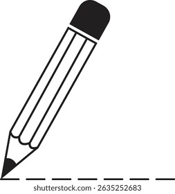Pencil silhouette icon. Edit icon vector isolated on transparent background. Writing and drawing pencil vector illustration. Writing sign business concept. Edit text.