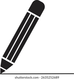 Pencil silhouette icon. Edit icon vector isolated on transparent background. Writing and drawing pencil vector illustration. Writing sign business concept. Edit text.