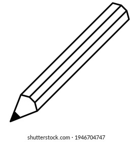 Icono negro de línea simple de lápiz