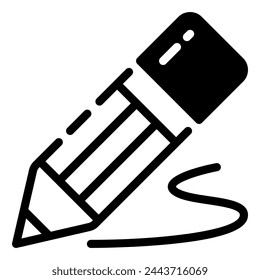 Símbolo de logotipo de línea simple de lápiz