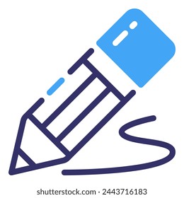 Símbolo de logotipo de línea simple de lápiz