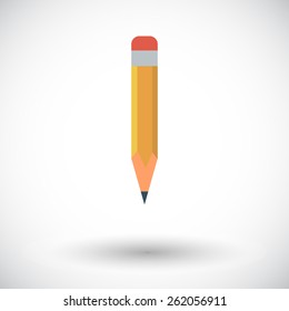 Pencil. Single flat icon on white background. Vector illustration.