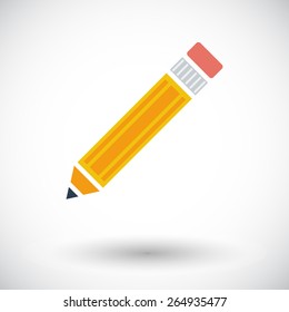 Pencil. Single flat icon on white background. Vector illustration.