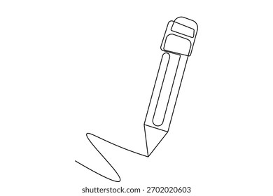 Pencil sketch continuous one line drawing minimalist outline vector illustration for decoration