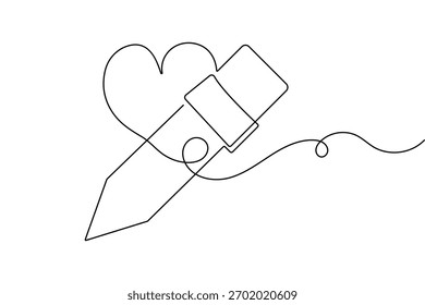 Pencil sketch continuous one line drawing minimalist outline vector illustration for decoration