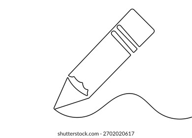 Pencil sketch continuous one line drawing minimalist outline vector illustration for decoration