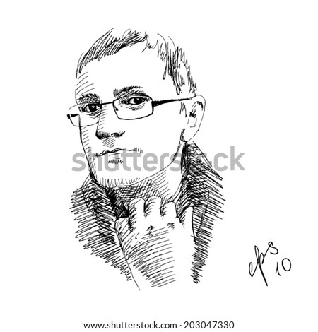  Pencil Sketch Man Stock Vector Royalty Free 203047330 - Shutterstock