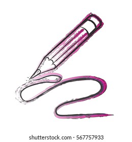Pencil sketch vector illustration.Creative Idea for logo design. Vector illustration