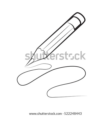 Pencil Sketch Vector Illustration Creative Idea Logo Stock Vector