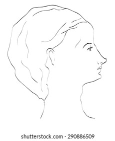 Pencil Sketch Woman Profile Stock Vector (Royalty Free) 290886509