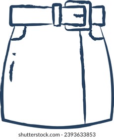 Pencil Skirt hand drawn vector illustration