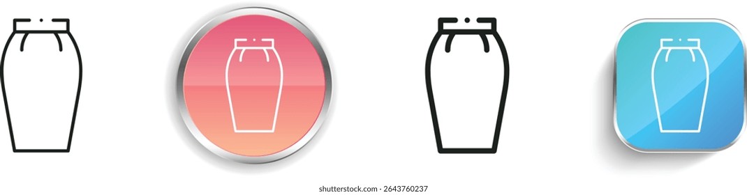 pencil skirt icon. Thin Linear, Regular and Button Style Design Isolated On White Background