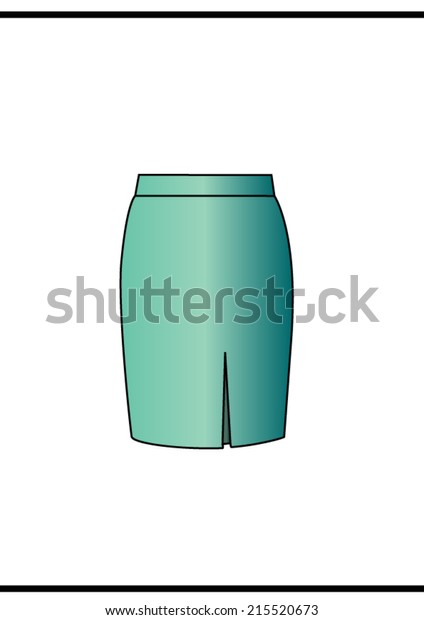 Pencil Skirt Vector Cad Drawing Fashion Stock Vector (Royalty Free