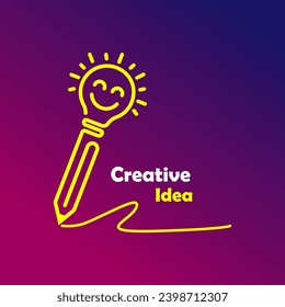 Pencil smart idea logo symbol vector