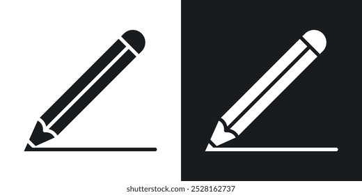 Pencil solid vector icon pack