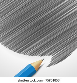 Pencil with speech bubble vector background. Eps 10.