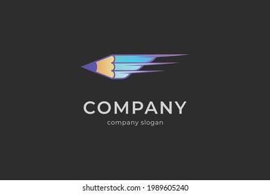 pencil speed art vector icon logo template