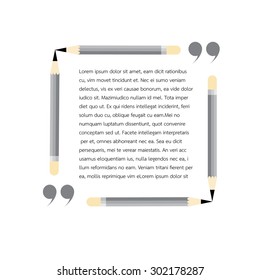 pencil square  quote text bubble vector