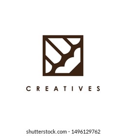 Pencil in the square symbol logo design