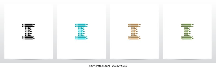 Pencil Stacked Forming Letter Logo Design I