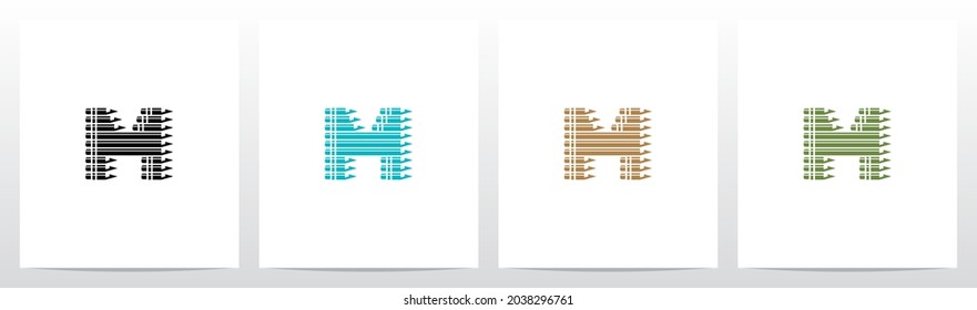 Pencil Stacked Forming Letter Logo Design M