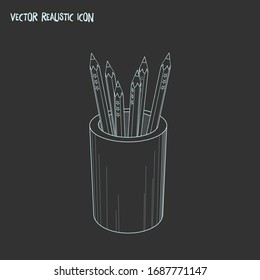 Pencil stand icon line element. Vector illustration of pencil stand icon line isolated on clean background for your web mobile app logo design.